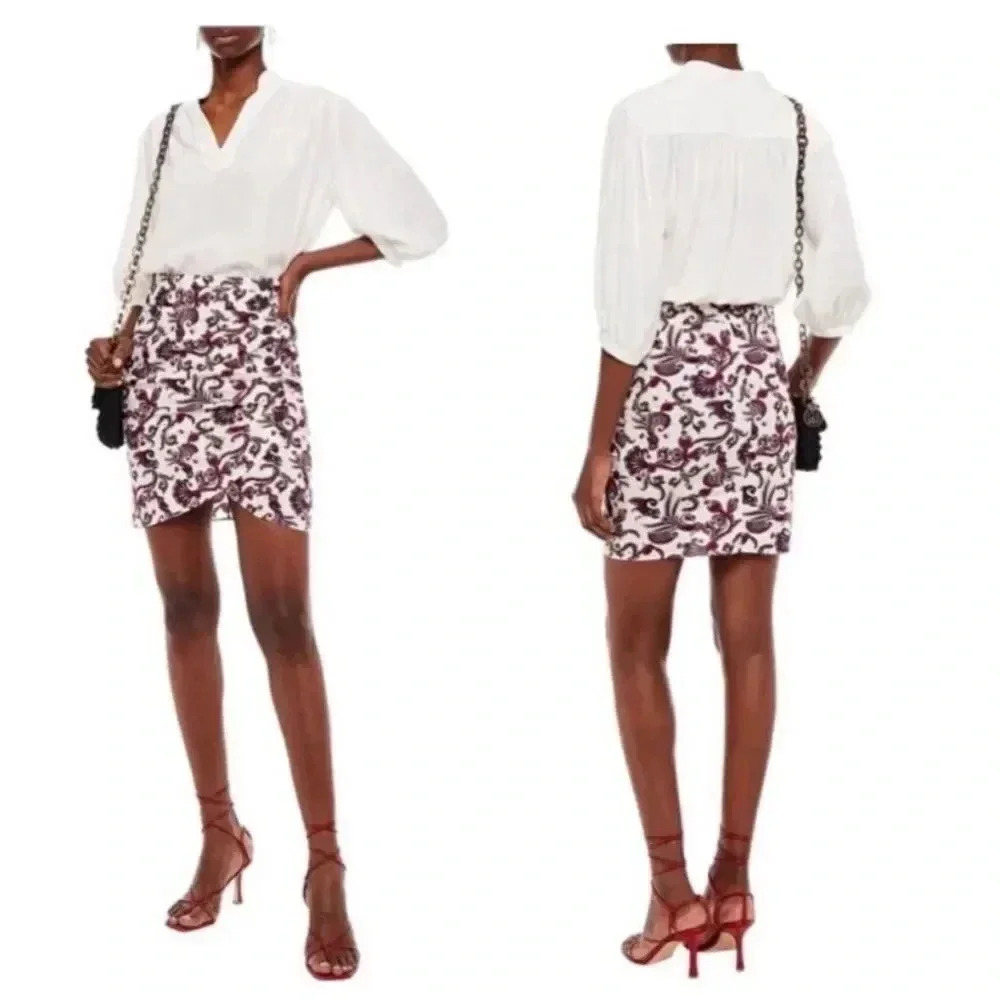 NWT Ba&sh Roster Cotton Paisley Mini Skirt size Large